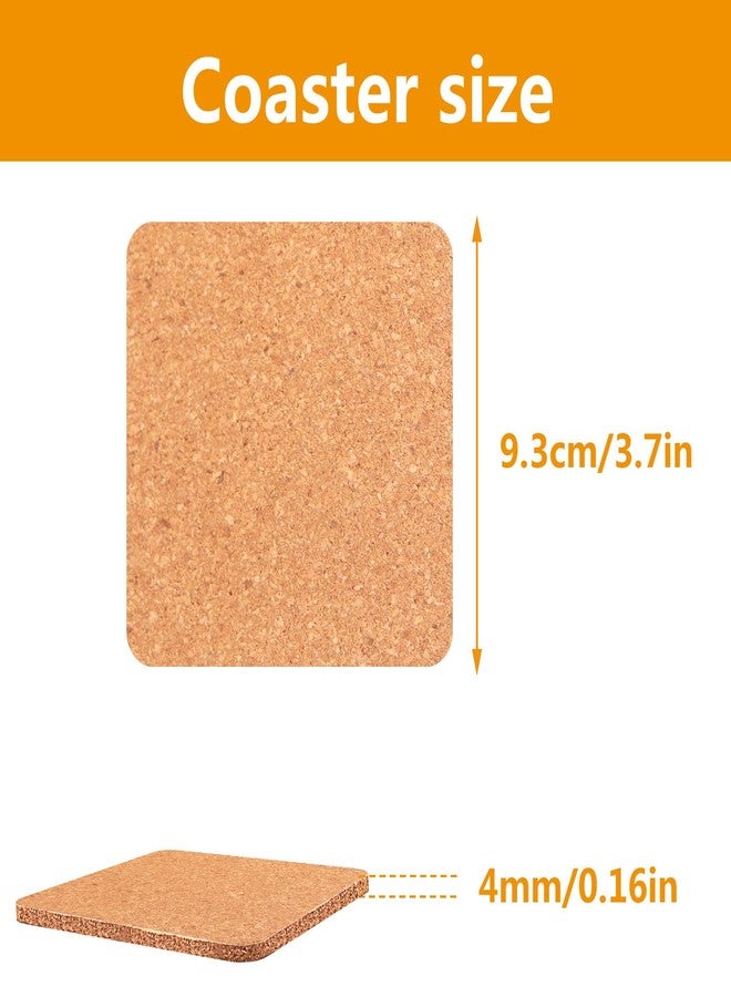 Anpuimult 100 PCS Cork Coasters Bulk, Blank Square Cork Coasters DIY Crafts, Non-Slip Heat-Resistant Reusable Coffee Coaster, Suitable for Home Desktop Decoration - Image 2